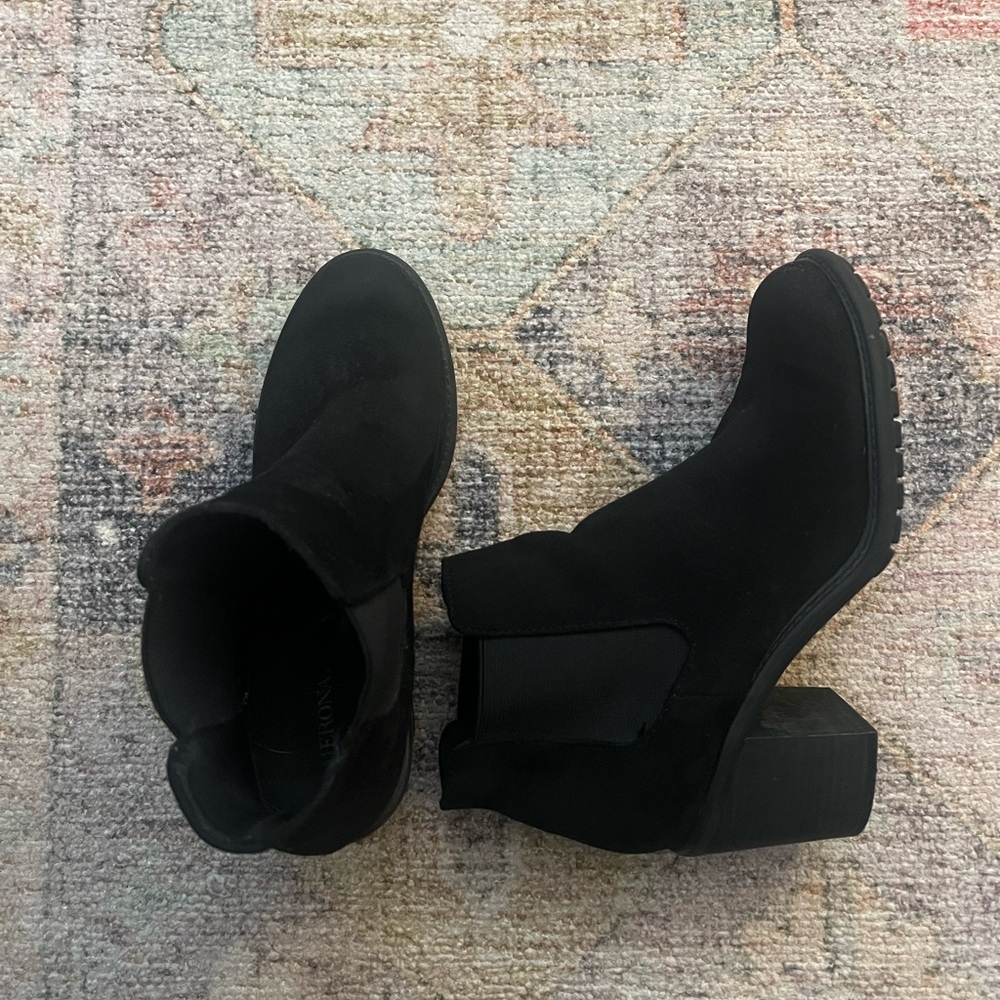 SOLD Black Suede Ankle Boots